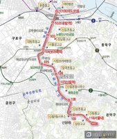신림선 경전철 최초 사업계획 당시 노선도 (신성초등학교앞역 설치)