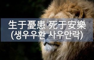 "生于憂患 死于安樂(생우우환 사우안락)"