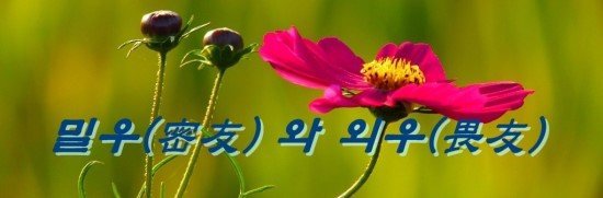 밀우(密友) 와 외우(畏友)