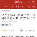 민주당 "밥값지원법 추진, 식대 비과세 한도 10→20만원으로" 이미지