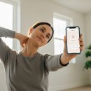 스마트폰 목 통증 예방 이미지