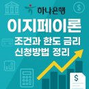 하나은행 이지페이론 조건과 한도 금리 신청방법 정리