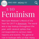 메리엄-웹스터 사전, 2017년 올해의 단어로 feminism 선정 이미지