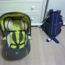 키디 맥시프로 카시트(2010년형 연두) + 보낭커버 + 어댑터 및 베이비뵨 아기띠(다크블루+그레이) 이미지