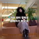 3945 | 자라 윈터 컬렉션 숏 페이크 퍼 코트 브라운/그린 후기