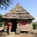 이디오피아 시골의 전통 가옥 풍경 이미지