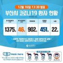 부산시 오후 1시 30분 기준 43명 확진 추가, 오늘 총 46명 이미지