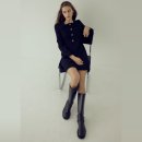 나이스클랍 | 격식 있는 자리의 완성템 나이스클랍(NICE CLAUP) 블랙 트위드 원피스