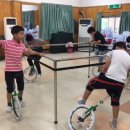 철원 용정초등학교 전교생 외발자전거 수업 이미지