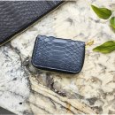 멀티 리얼가죽 카드지갑 | 리얼 파이톤 미니지퍼카드지갑 네이비 뱀가죽의 고급스러운 매력