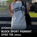 M.T Billiards | [스투시 STÜSSY] BLOCK SPORT PIGMENT DYED TEE_White | 스투시 여름 베이직 반팔 티 추천!