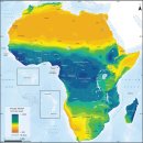 아프리카대륙의 연평균 강수량 이미지
