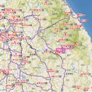 단양 ●(두산활공장.542m.서.북서)-- ●(소백산.1330m) 이미지