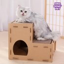 펫타워 | 고양이 스크래쳐 박스 숨숨집 하우스 캣타워 2단 딩동펫 후기