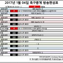 2017년 1월 4일 (수요일) 축구중계 방송편성표 이미지