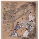 [옛 그림속 우리나무] 김홍도 ＜후원유연(後苑遊宴)＞ 속 사철나무 이미지