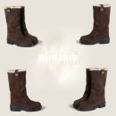 F0003 | 따뜻한고급짐 - 미우미우 스웨이드 및 시어링 미드 카프 부츠 ( 5U270E 3AE4 F0003 F ZF55 )