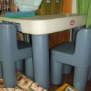 리틀타익스 책상세트와 지붕카 원목식탁의자 이미지