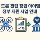 드론 관련 창업 아이템과 정부 지원 사업 안내