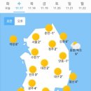 오늘의 날씨(11월 17일 수요일) 이미지