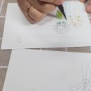 플러스펜 수채화 캘리그라피 | 해바라기꽃그림 플러스펜수채화 캘리그라피 캘리엽서 만들기