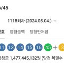 19명 당첨된 1118회 로또 1등 번호 이미지