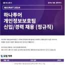 2024년 하나투어 개인정보보호팀(정규직) 신입/경력 채용 공고(~12/10) 이미지