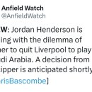 바스콤)조던 헨더슨은 사우디아라비아에서 뛰기위해 리버풀을 떠날 것인지 딜레마에 있다 곧 결정할 것으로 예상됨 이미지