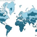 왜곡된 세계 지도 실제 땅크기 이미지