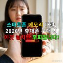 스마트폰으로 스마트한 생활 스마트폰 활용 꿀팁100 | 스마트폰 메모리 대란, 2026년 휴대폰 구매 시 이것 놓치면 후회합니다!