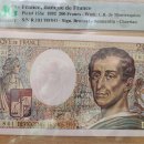 도안이 예쁜 프랑스지폐입니다~1992년 200프랑~몬테스키~~^ 이미지