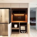 기장실버홈 | 신문 더샵 그리니티 홈카페장 디자인 김치냉장고장 리폼(로봇청소기장, 밥솥장)