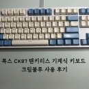 GRAY PC방 | [COX]콕스 CK87 게이트론 텐키리스 기계식 키보드 크림블루 청축 후기