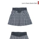 [품절][LEVIS] CHECK DENIM SKIRT -Blue 리바이스 체크데님스커트 블루(매장판) 이미지