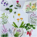 야생화 꽃을 천 등에 그리는 기법(심화반) | [천아트 자격증]구미 천아트 배우는곳 예쁜손공예학원