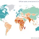 전 세계 1인당 국민소득 나라별 순위표이다. 이미지