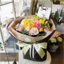 [중구꽃배달/을지로꽃배달/수하동꽃배달] 여자친구의 생일축하선물로 꽃배달된 봄의 꽃다발선물 이미지