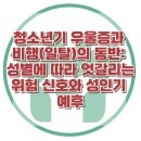 [청소년기 우울증과 비행(일탈)의 동반: 성별에 따라 엇갈리는 위험 신호와 성인기 예후] 한국아동청소년심리상담센터 이미지