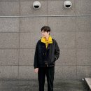커스텀어스(CUSTOMUS) 밴드넥 오버핏 패딩점퍼 블랙 봄점퍼 봄코디 레이어드룩 CFS24SWJP218