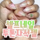 셀프네일 그라데이션 투톤자석젤 크롬하츠 워터드롭젤 팁연장 후기