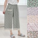 풍기참인견 | 여름철 안락한 홈 라이프 숙면 관리를 위한 시원한 인견 꽃무늬 8부 와이드 쿨링팬츠 잠옷 바지 후기
