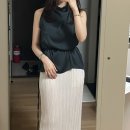 [내돈내산] 누아르테 에떼 플리츠 홀터 블라우스 차콜 후기(여자여름 하객룩 추천,키작녀 착샷)