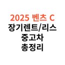 2025년 벤츠 C클래스 장기렌트, 리스, 중고차, 비용, 가격표 및 제원 총정리
