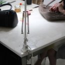 가죽 브리프 케이스 만들기 이미지