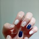 🌌 별빛 한 스푼, 밤하늘 두 방울 | 딥블루&amp;화이트 젤네일 [진주 금산 랄라네일]