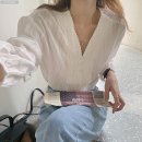 레이스자수 | 봄 코디 완성! 폴즈 브이넥 레이스자수 블라우스 후기