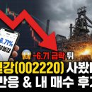 한일테크 | 한일철강(002220) 사봤더니… -6.71 급락 뒤 시장 반응 &amp; 내 매수 후기ㄷㄷ