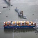 Cargo ship hits Baltimore’s Key Bridge, collapsing it. 이미지