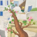 오픈갤러리 렌탈 후기_한아름 작가 &lt;플라밍고와 노란 바람개비4&gt; 80.3x116.8cm watercolor gouache on...