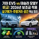 기아 EV5 vs 테슬라 모델Y 비교: 2026년 보조금 적용 실구매가·주행거리·공간 핵심 정리